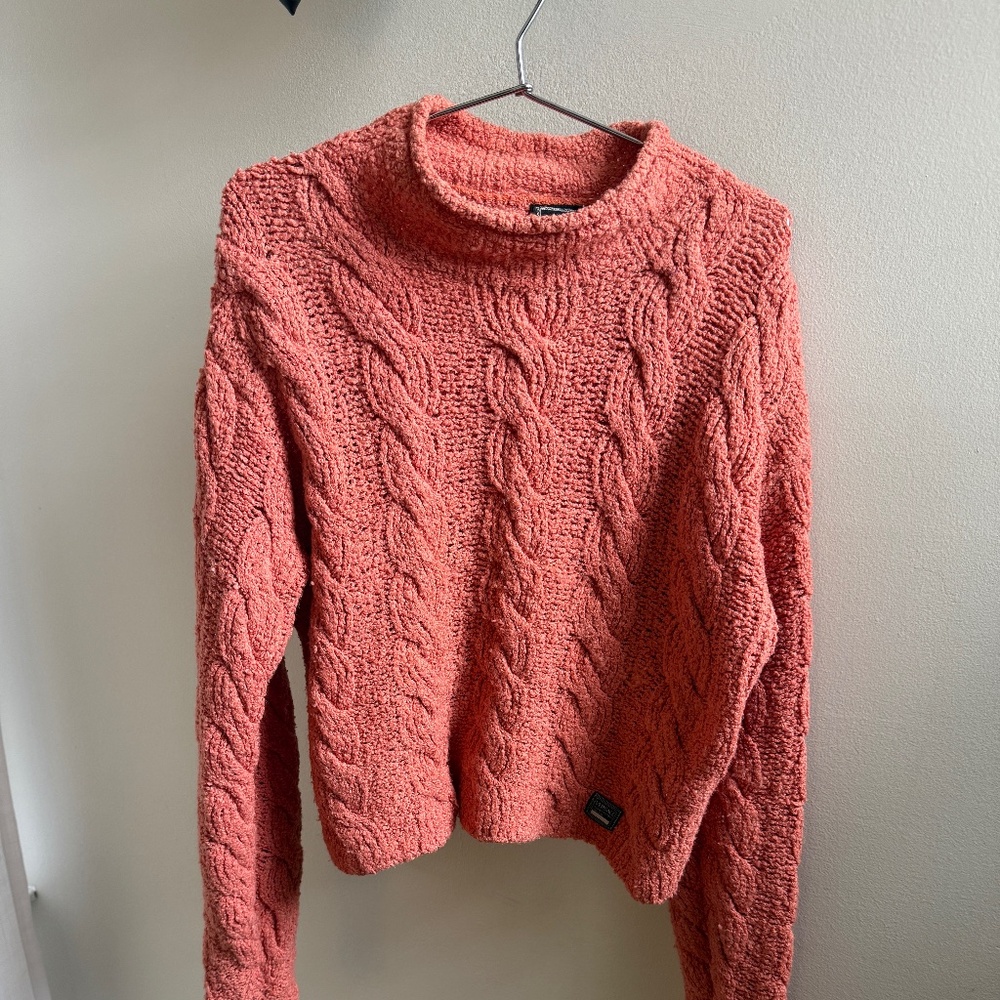 Vintage Versace Jeans Couture Cable Knit Mockneck Wool Sweater size Medium